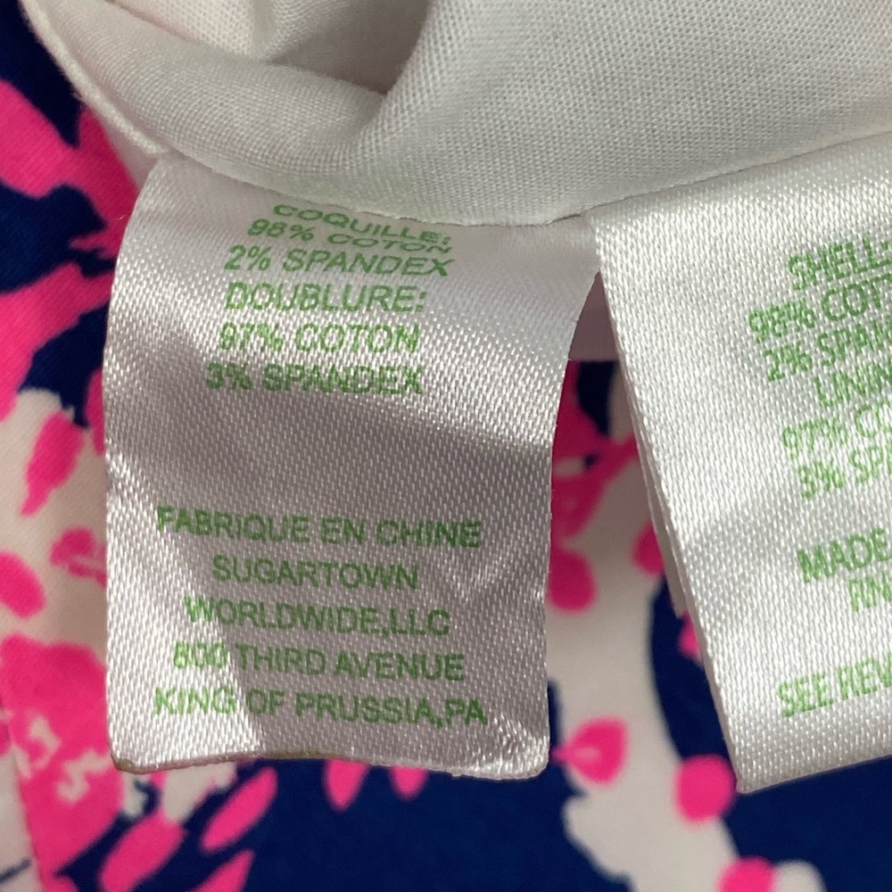 Lilly Pulitzer Dress Fiesta Nauti Navy Pink Beyond the‎ Sea Coral Size 4 - Picture 13 of 15